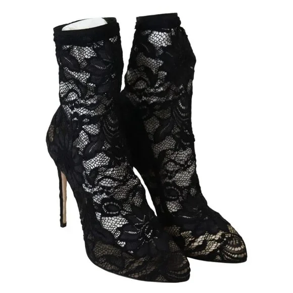 Dolce & Gabbana Black Lace Taormina Pumps Elegance Unleashed - Picture 6 of 8